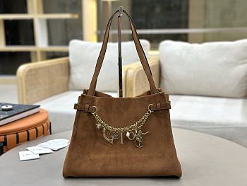 Fortok Chloé Charms hobo bag brown suede 34 x 25 x 17cm