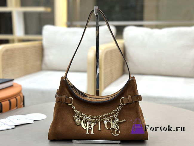 Fortok Chloé Charms hobo bag brown suede 28.5 x 18 x 10cm - 1