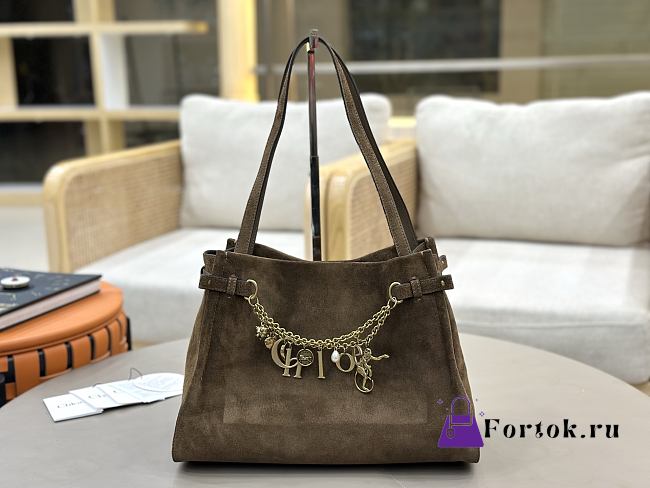 Fortok Chloé Charms hobo bag Dark Brown suede 34 x 25 x 17cm - 1