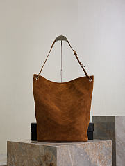 Fortok Saint Laurent Niki supple bucket bag caramel suede 33×16×40cm - 3