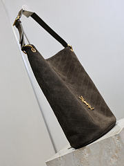Fortok Saint Laurent Niki supple bucket bag deep mocha brown suede 33×16×40cm - 6
