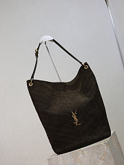 Fortok Saint Laurent Niki supple bucket bag deep mocha brown suede 33×16×40cm - 2
