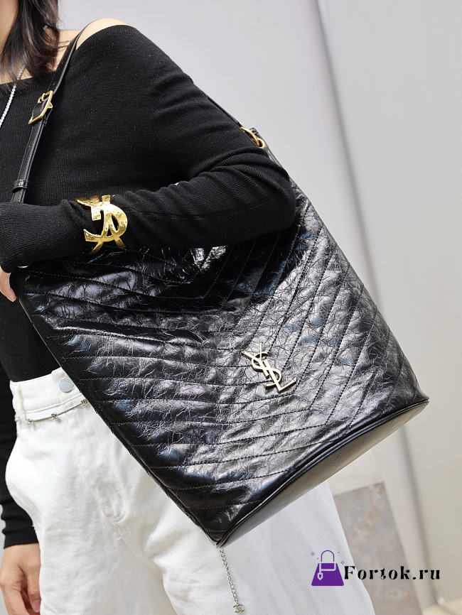 Fortok Saint Laurent Niki supple bucket bag Leather Black 33×16×40cm - 1
