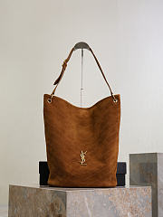 Fortok Saint Laurent Niki supple bucket bag caramel suede 33×16×40cm - 2