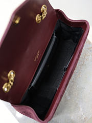 Fortok Saint Laurent Toy Loulou shoulder bag burgundy velvet 24×14×6cm - 3