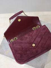 Fortok Saint Laurent Toy Loulou shoulder bag burgundy velvet 24×14×6cm - 6