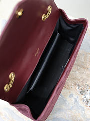 Fortok Saint Laurent Toy Loulou shoulder bag burgundy velvet 32×22×10cm - 4