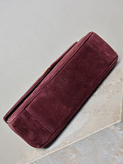 Fortok Saint Laurent Toy Loulou shoulder bag burgundy velvet 29×17×8cm - 4