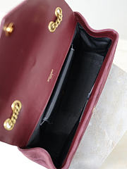 Fortok Saint Laurent Toy Loulou shoulder bag burgundy velvet 29×17×8cm - 5