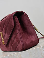 Fortok Saint Laurent Toy Loulou shoulder bag burgundy velvet 29×17×8cm - 2