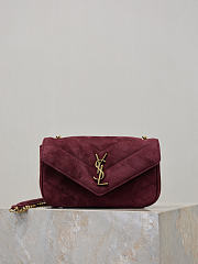 Fortok Saint Laurent Toy Loulou shoulder bag burgundy velvet 20×12×5cm - 1