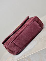 Fortok Saint Laurent Toy Loulou shoulder bag burgundy velvet 20×12×5cm - 6