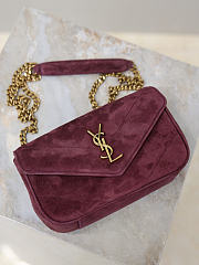 Fortok Saint Laurent Toy Loulou shoulder bag burgundy velvet 20×12×5cm - 2