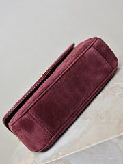 Fortok Saint Laurent Toy Loulou shoulder bag burgundy velvet 24×14×6cm - 2