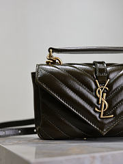 Fortok Saint Laurent College Mini chain bag Olive Green 20×13×3cm - 3