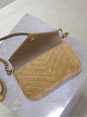 Fortok Saint Laurent College Mini chain bag Brown Suede 20×13×3cm - 6