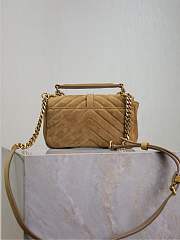 Fortok Saint Laurent College Mini chain bag Brown Suede 20×13×3cm - 5