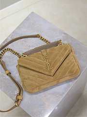 Fortok Saint Laurent College Mini chain bag Brown Suede 20×13×3cm - 3