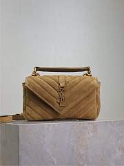 Fortok Saint Laurent College Mini chain bag Brown Suede 20×13×3cm - 2