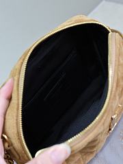 Fortok Saint Laurent Suede Cassandre Matelassé Carré Mini Camera Bag Brown 19.5×14×4cm - 5