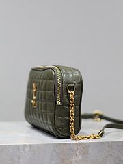 Fortok Saint Laurent Leather Cassandre Matelassé Carré Mini Camera Bag Olive Green 19.5×14×4cm - 3