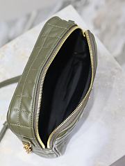 Fortok Saint Laurent Leather Cassandre Matelassé Carré Mini Camera Bag Olive Green 19.5×14×4cm - 5