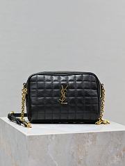 Fortok Saint Laurent Leather Cassandre Matelassé Carré Mini Camera Bag Black 19.5×14×4cm - 6
