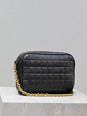 Fortok Saint Laurent Leather Cassandre Matelassé Carré Mini Camera Bag Black 19.5×14×4cm - 4