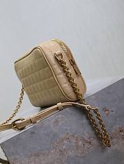 Fortok Saint Laurent Leather Cassandre Matelassé Carré Mini Camera Bag Beige 19.5×14×4cm - 4