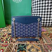 Fortok Goyard Rouette Structuré Mini bag in navy blue Goyardine canvas 20x15x6.5 cm - 1