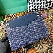Fortok Goyard Rouette Structuré Mini bag in navy blue Goyardine canvas 20x15x6.5 cm - 2