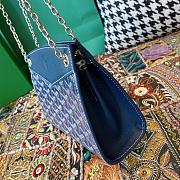 Fortok Goyard Rouette Structuré Mini bag in navy blue Goyardine canvas 20x15x6.5 cm - 3