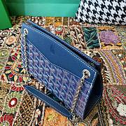 Fortok Goyard Rouette Structuré Mini bag in navy blue Goyardine canvas 20x15x6.5 cm - 6