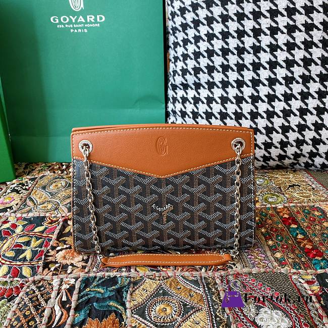 Fortok Goyard Rouette Structuré Mini bag in Brown Goyardine canvas 20x15x6.5 cm - 1
