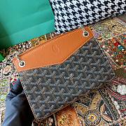Fortok Goyard Rouette Structuré Mini bag in Brown Goyardine canvas 20x15x6.5 cm - 6
