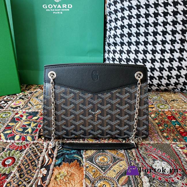 Fortok Goyard Rouette Structuré Mini bag in Black Goyardine canvas 20x15x6.5 cm - 1