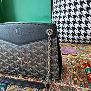 Fortok Goyard Rouette Structuré Mini bag in Black Goyardine canvas 20x15x6.5 cm - 5