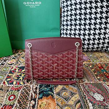 Fortok Goyard Rouette Structuré Mini bag in Burgundy Goyardine canvas 20x15x6.5 cm
