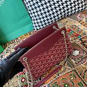 Fortok Goyard Rouette Structuré Mini bag in Burgundy Goyardine canvas 20x15x6.5 cm - 6