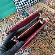 Fortok Goyard Rouette Structuré Mini bag in Burgundy Goyardine canvas 20x15x6.5 cm - 4