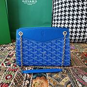 Fortok Goyard Rouette Structuré Mini bag in blue Goyardine canvas 20x15x6.5 cm - 1