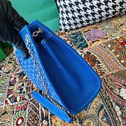 Fortok Goyard Rouette Structuré Mini bag in blue Goyardine canvas 20x15x6.5 cm - 4
