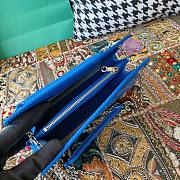 Fortok Goyard Rouette Structuré Mini bag in blue Goyardine canvas 20x15x6.5 cm - 5