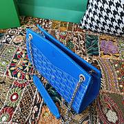 Fortok Goyard Rouette Structuré Mini bag in blue Goyardine canvas 20x15x6.5 cm - 3