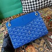 Fortok Goyard Rouette Structuré Mini bag in blue Goyardine canvas 20x15x6.5 cm - 2