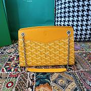 Fortok Goyard Rouette Structuré Mini bag in yellow Goyardine canvas 20x15x6.5 cm - 1