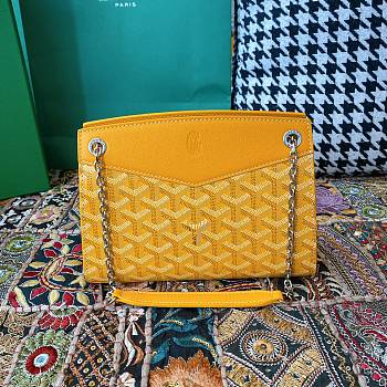 Fortok Goyard Rouette Structuré Mini bag in yellow Goyardine canvas 20x15x6.5 cm