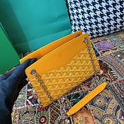 Fortok Goyard Rouette Structuré Mini bag in yellow Goyardine canvas 20x15x6.5 cm - 3