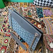 Fortok Goyard Rouette Structuré Mini bag in black blue Goyardine canvas 20x15x6.5 cm - 4