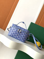 Fortok Goyard Muse Mini Vanity bag blue goyardine canvas 16 x 8 x 10cm - 1